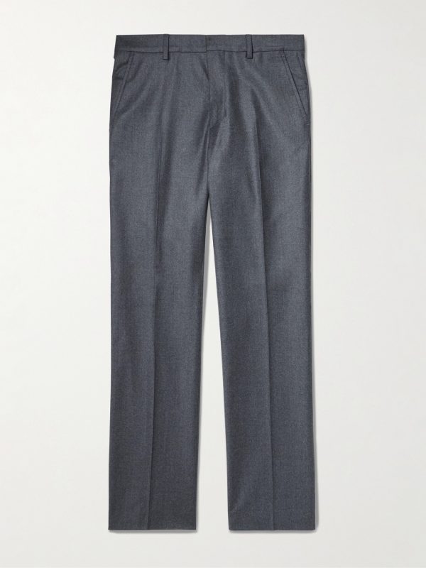 Virgin Wool-Flannel Straight-Leg Drawstring Trousers Virgin Wool-Flannel Straight-Leg Drawstring Trousers