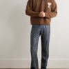 Virgin Wool-Flannel Straight-Leg Drawstring Trousers - OU Virgin Wool-Flannel Straight-Leg Drawstring Trousers - OU