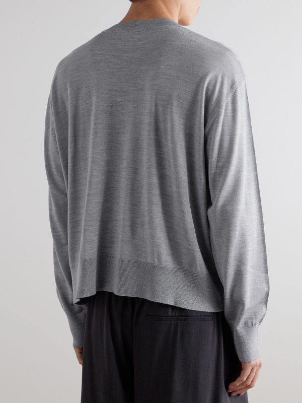 Logo-Embroidered Virgin Wool and Silk-Blend Sweatshirt - BK Logo-Embroidered Virgin Wool and Silk-Blend Sweatshirt - BK