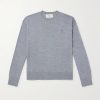 Logo-Embroidered Virgin Wool and Silk-Blend Sweatshirt Logo-Embroidered Virgin Wool and Silk-Blend Sweatshirt