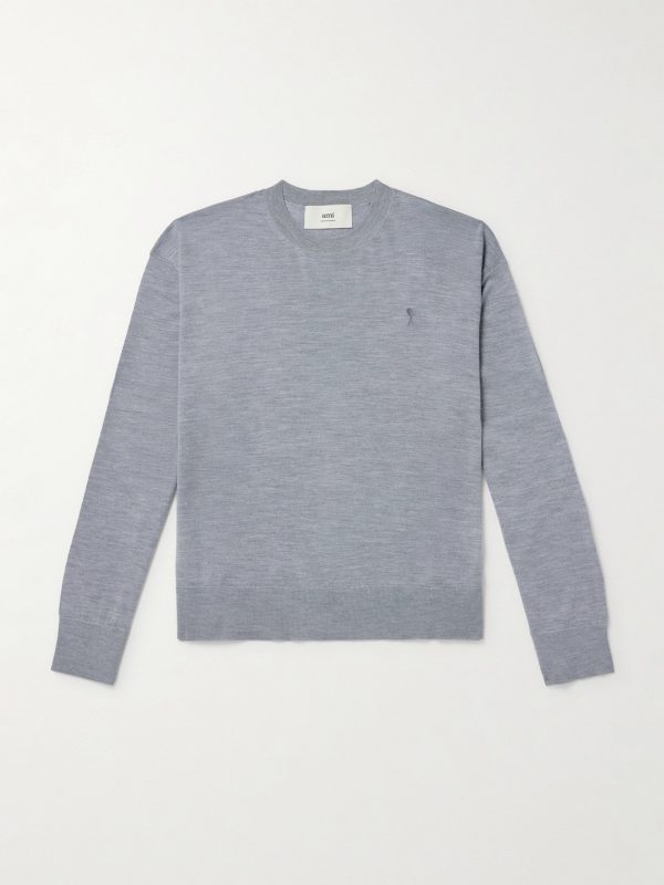 Logo-Embroidered Virgin Wool and Silk-Blend Sweatshirt Logo-Embroidered Virgin Wool and Silk-Blend Sweatshirt
