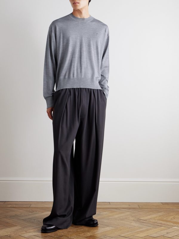 Logo-Embroidered Virgin Wool and Silk-Blend Sweatshirt - OU Logo-Embroidered Virgin Wool and Silk-Blend Sweatshirt - OU