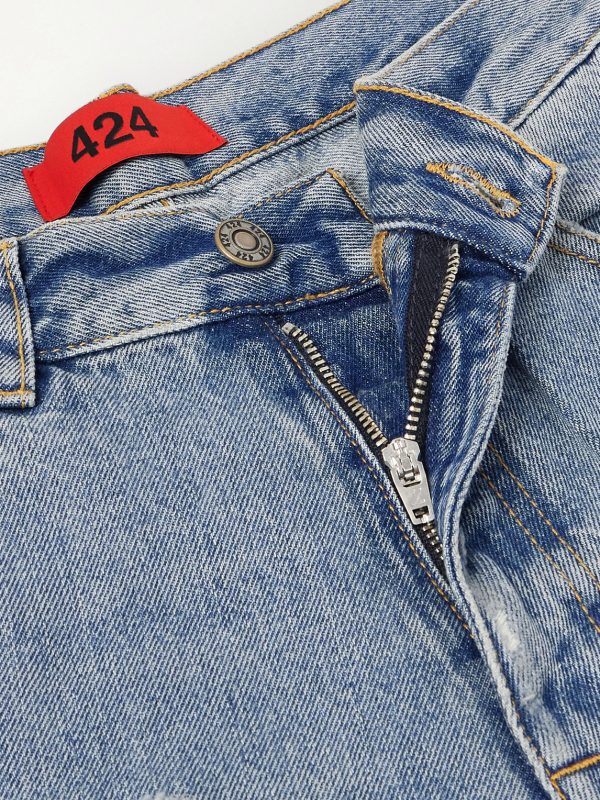 Straight-Leg Distressed Jeans - E1 Straight-Leg Distressed Jeans - E1