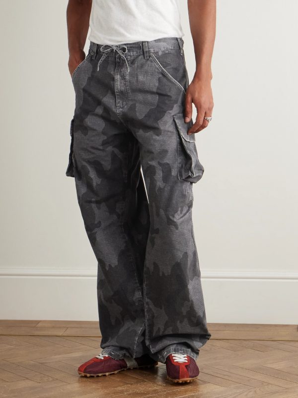 Straight-Leg Camouflage-Print Cotton-Ripstop Trousers - FR Straight-Leg Camouflage-Print Cotton-Ripstop Trousers - FR