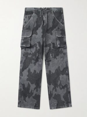 Straight-Leg Camouflage-Print Cotton-Ripstop Trousers Straight-Leg Camouflage-Print Cotton-Ripstop Trousers