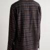 Embroidered Checked Cotton-Blend Flannel - BK Embroidered Checked Cotton-Blend Flannel - BK