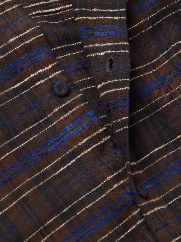 Embroidered Checked Cotton-Blend Flannel - CU Embroidered Checked Cotton-Blend Flannel - CU