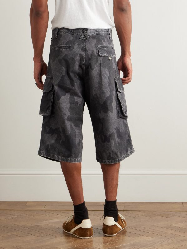 Straight-Leg Camouflage-Print Cotton-Ripstop Shorts - BK Straight-Leg Camouflage-Print Cotton-Ripstop Shorts - BK