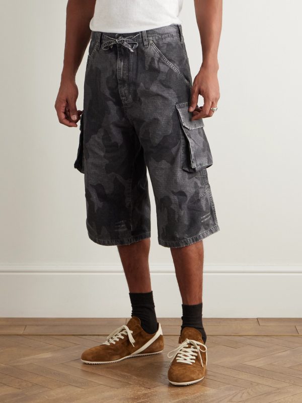 Straight-Leg Camouflage-Print Cotton-Ripstop Shorts - FR Straight-Leg Camouflage-Print Cotton-Ripstop Shorts - FR