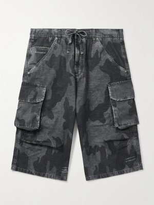Straight-Leg Camouflage-Print Cotton-Ripstop Shorts Straight-Leg Camouflage-Print Cotton-Ripstop Shorts