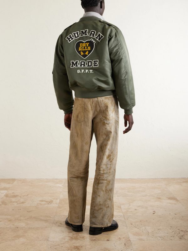 Logo-Appliquéd Padded Shell Bomber Jacket - BK