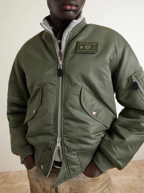 Logo-Appliquéd Padded Shell Bomber Jacket - CU