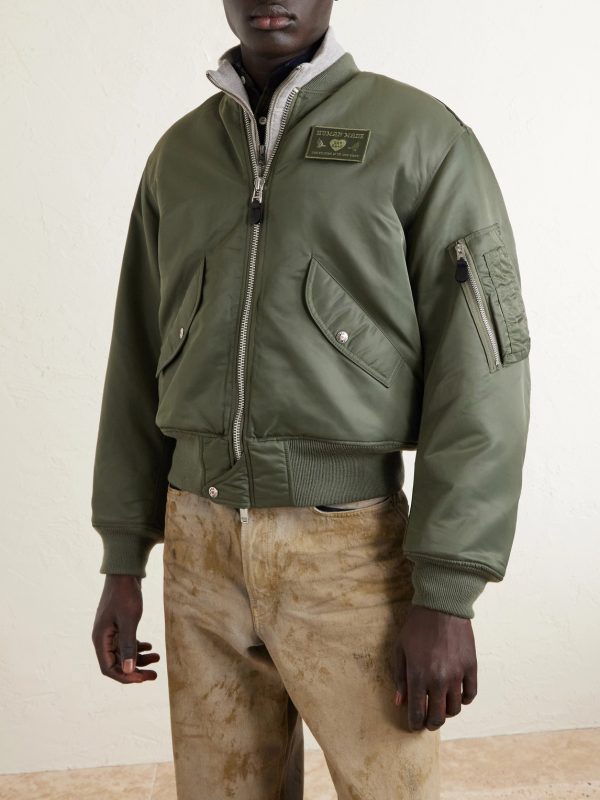 Logo-Appliquéd Padded Shell Bomber Jacket - FR