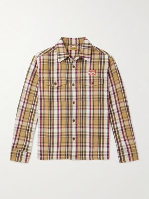 Logo-Appliquéd Checked Cotton Shirt Logo-Appliquéd Checked Cotton Shirt
