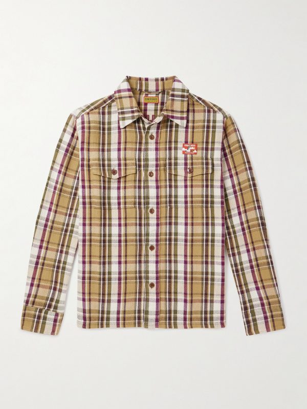 Logo-Appliquéd Checked Cotton Shirt Logo-Appliquéd Checked Cotton Shirt