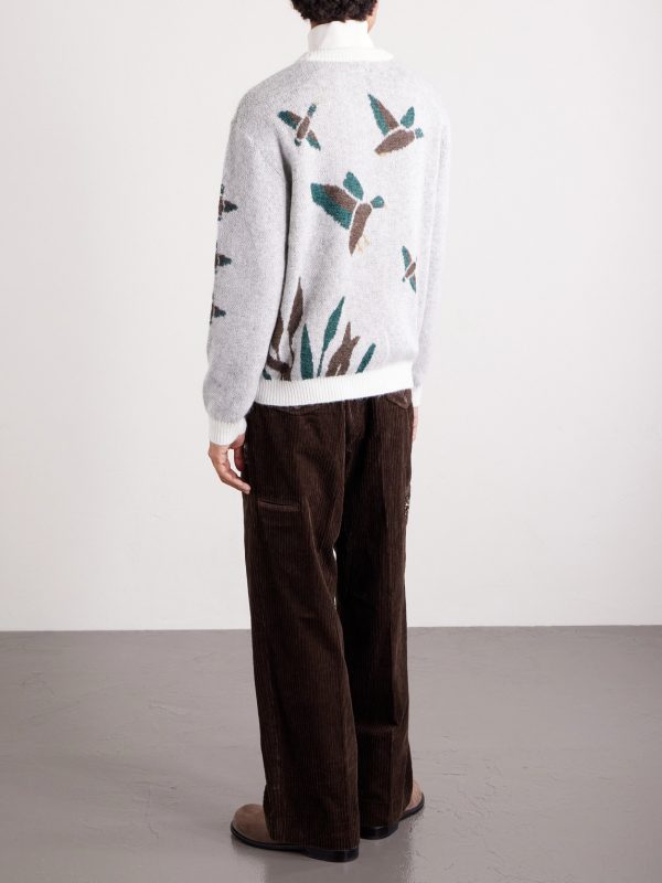 Wide-Leg Pleated Cotton-Corduroy Trousers - BK