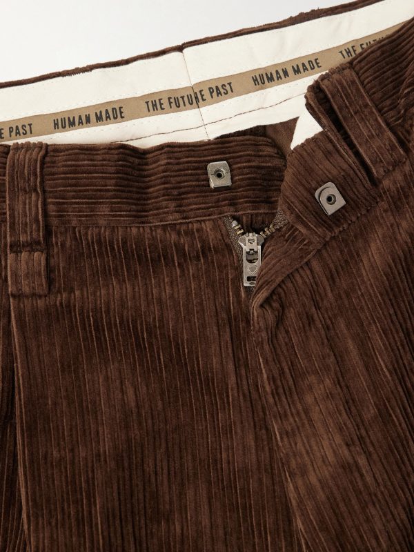 Wide-Leg Pleated Cotton-Corduroy Trousers - CU