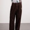 Wide-Leg Pleated Cotton-Corduroy Trousers - FR