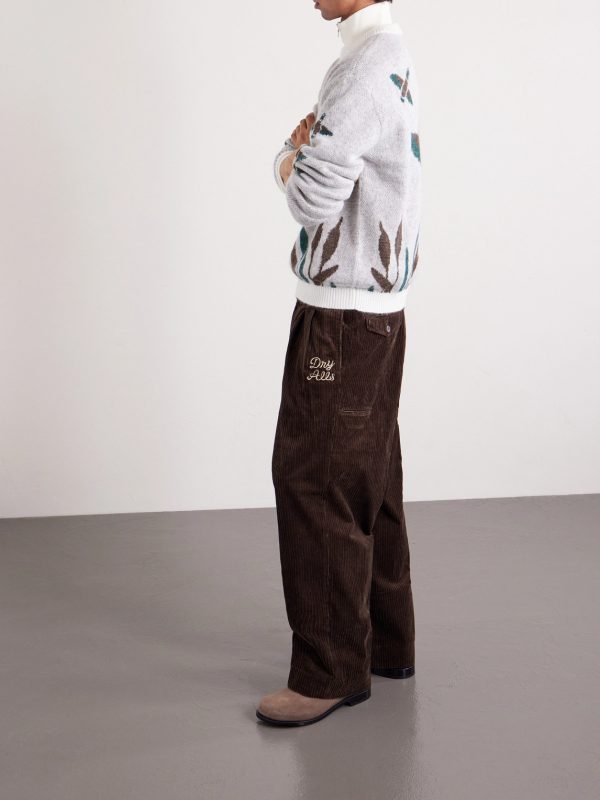 Wide-Leg Pleated Cotton-Corduroy Trousers - OU