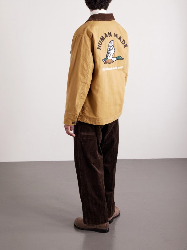 Hunting Corduroy-Trimmed Padded Cotton-Canvas Jacket - BK Hunting Corduroy-Trimmed Padded Cotton-Canvas Jacket - BK