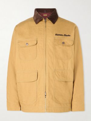 Hunting Corduroy-Trimmed Padded Cotton-Canvas Jacket Hunting Corduroy-Trimmed Padded Cotton-Canvas Jacket