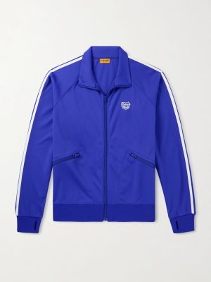 Logo-Embroidered Striped Tech-Jersey Track Jacket Logo-Embroidered Striped Tech-Jersey Track Jacket