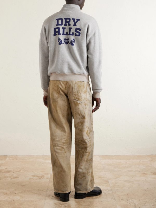 Logo-Print Cotton-Jersey Half-Zip Sweatshirt - BK Logo-Print Cotton-Jersey Half-Zip Sweatshirt - BK
