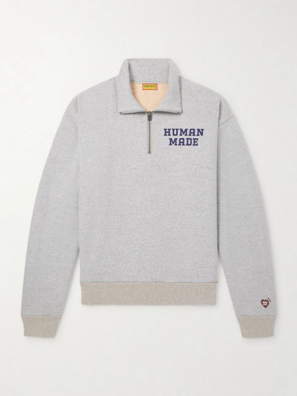 Logo-Print Cotton-Jersey Half-Zip Sweatshirt Logo-Print Cotton-Jersey Half-Zip Sweatshirt
