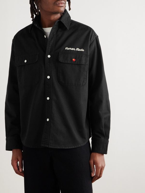 Logo-Embroidered Printed Cotton-Twill Shirt - FR Logo-Embroidered Printed Cotton-Twill Shirt - FR