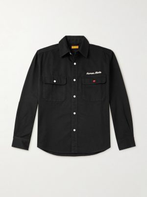 Logo-Embroidered Printed Cotton-Twill Shirt Logo-Embroidered Printed Cotton-Twill Shirt