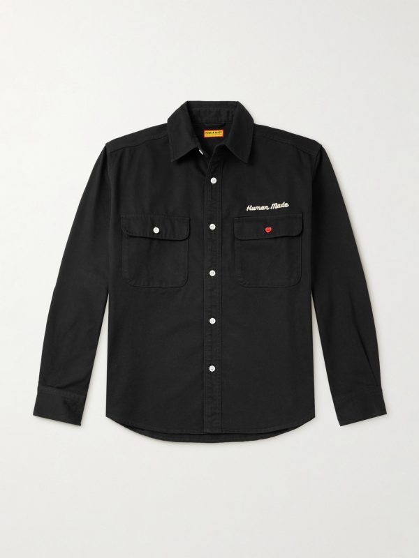 Logo-Embroidered Printed Cotton-Twill Shirt Logo-Embroidered Printed Cotton-Twill Shirt