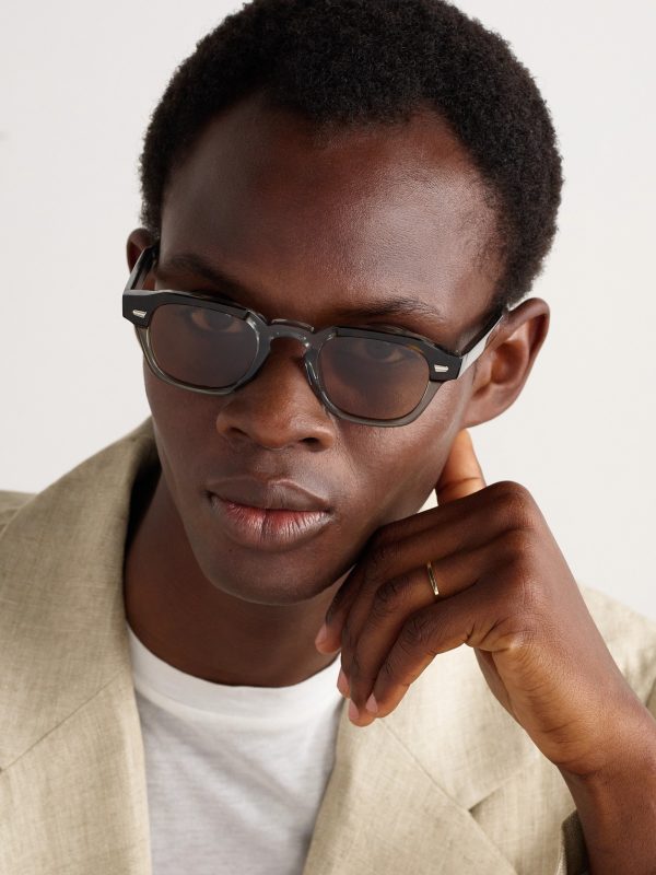 Round-Frame Acetate and Silver-Tone Sunglasses - OU Round-Frame Acetate and Silver-Tone Sunglasses - OU