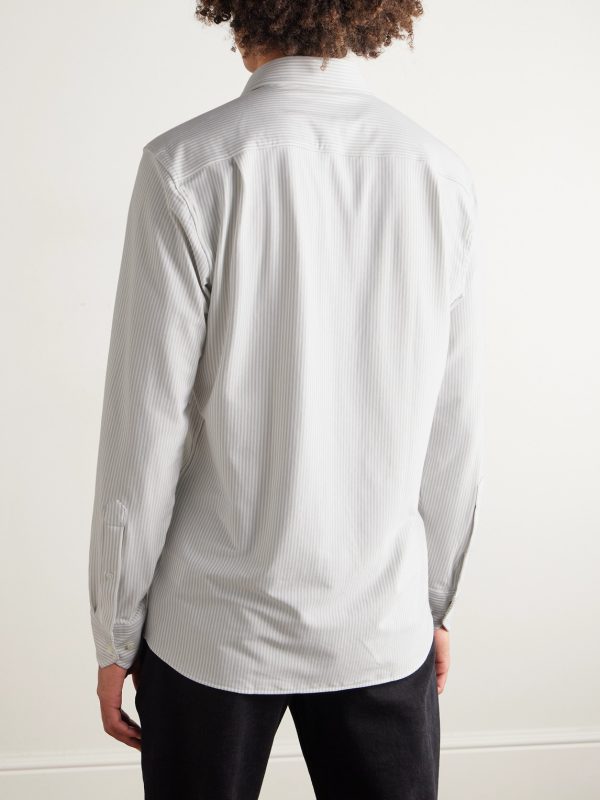 Excursionist Flex Slim-Fit Striped Cotton-Blend Shirt - BK