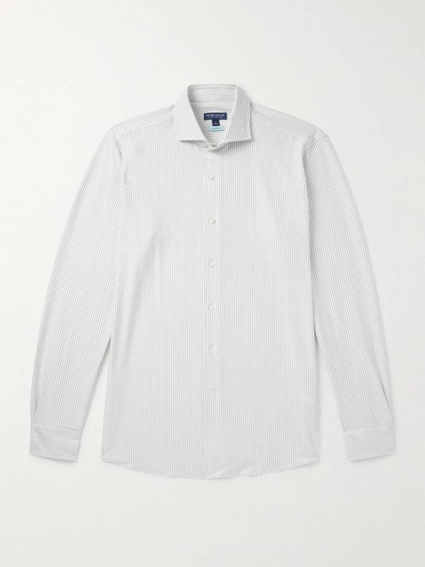 Excursionist Flex Slim-Fit Striped Cotton-Blend Shirt