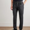 Tapered Pleated Virgin Wool-Flannel Drawstring Trousers - FR