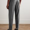 Straight-Leg Pleated Wool-Blend Flannel Suit Trousers - BK Straight-Leg Pleated Wool-Blend Flannel Suit Trousers - BK