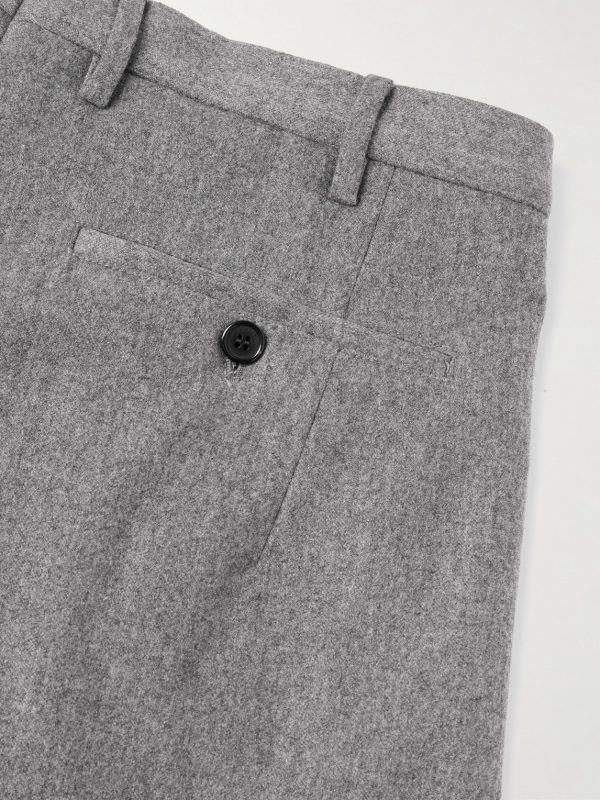Straight-Leg Pleated Wool-Blend Flannel Suit Trousers - CU Straight-Leg Pleated Wool-Blend Flannel Suit Trousers - CU