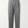Straight-Leg Pleated Wool-Blend Flannel Suit Trousers Straight-Leg Pleated Wool-Blend Flannel Suit Trousers