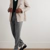Straight-Leg Pleated Wool-Blend Flannel Suit Trousers - OU Straight-Leg Pleated Wool-Blend Flannel Suit Trousers - OU