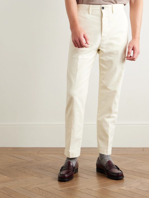 Slim-Fit Cotton-Blend Twill Trousers - FR Slim-Fit Cotton-Blend Twill Trousers - FR
