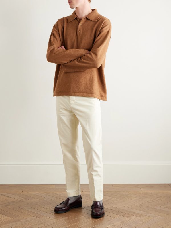 Slim-Fit Cotton-Blend Twill Trousers - OU Slim-Fit Cotton-Blend Twill Trousers - OU