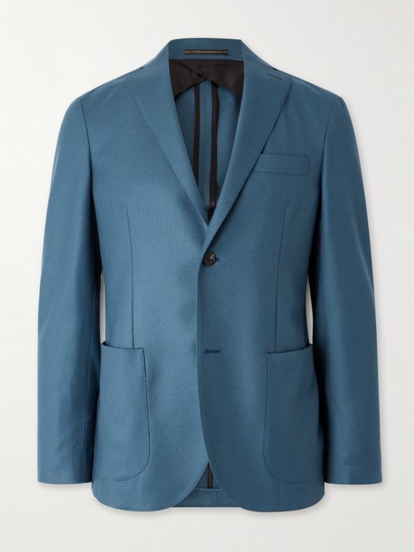 Slim-Fit Wool-Blend Flannel Blazer Slim-Fit Wool-Blend Flannel Blazer