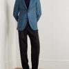 Slim-Fit Wool-Blend Flannel Blazer - OU Slim-Fit Wool-Blend Flannel Blazer - OU