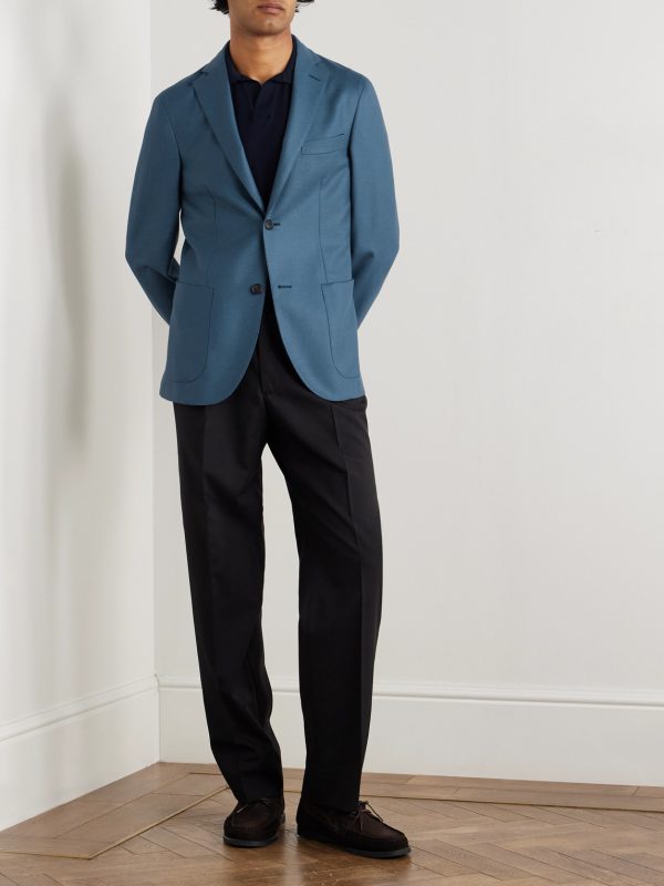 Slim-Fit Wool-Blend Flannel Blazer - OU Slim-Fit Wool-Blend Flannel Blazer - OU