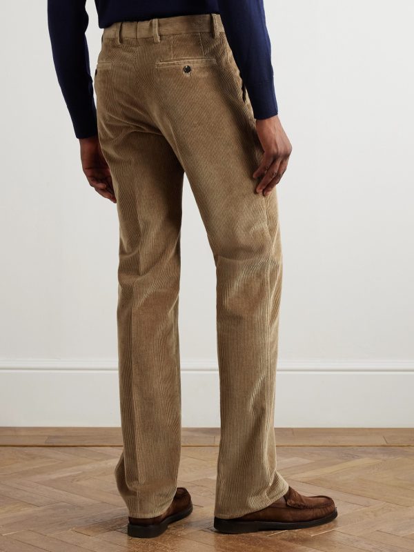 Straight-Leg Cotton-Blend Corduroy Trousers - BK
