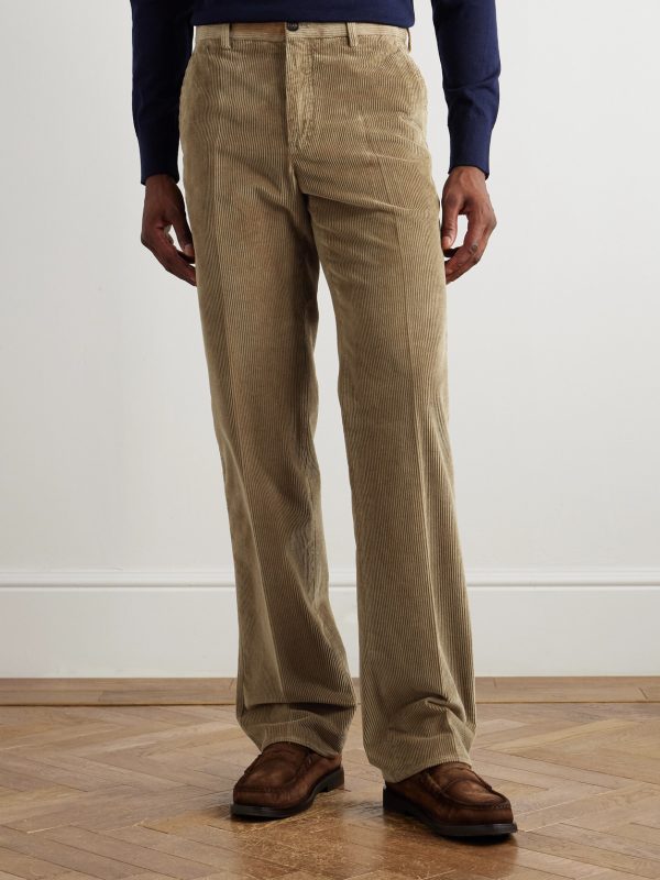Straight-Leg Cotton-Blend Corduroy Trousers - FR