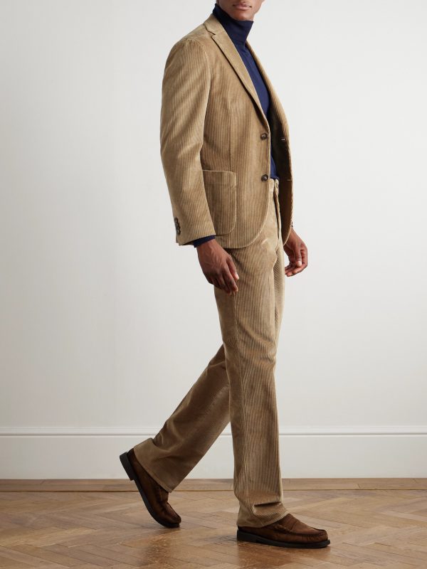 Straight-Leg Cotton-Blend Corduroy Trousers - OU