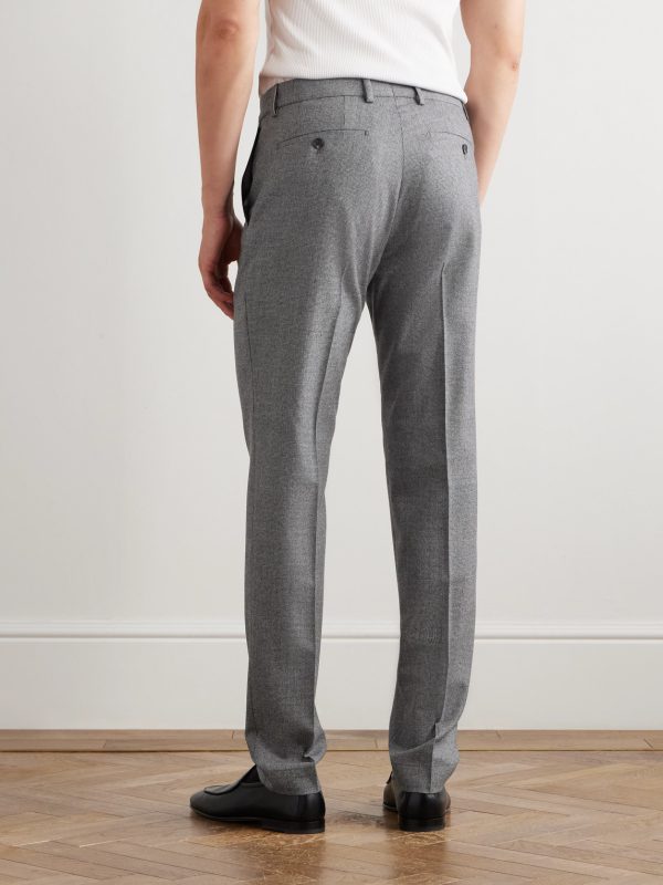 Slim-Fit Tapered Virgin Wool-Blend Houndstooth Trousers - BK