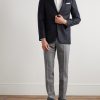Slim-Fit Tapered Virgin Wool-Blend Houndstooth Trousers - OU