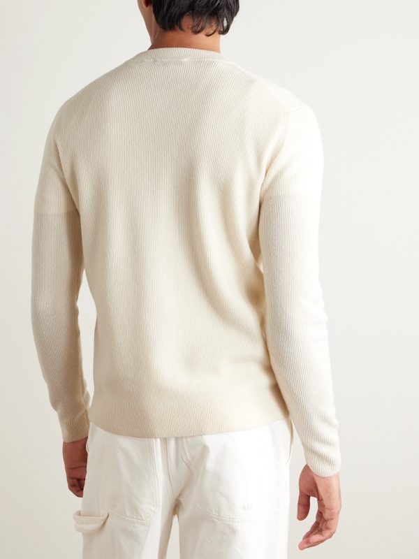Zanone Slim-Fit Ribbed Virgin Wool Henley T-Shirt - BK Zanone Slim-Fit Ribbed Virgin Wool Henley T-Shirt - BK
